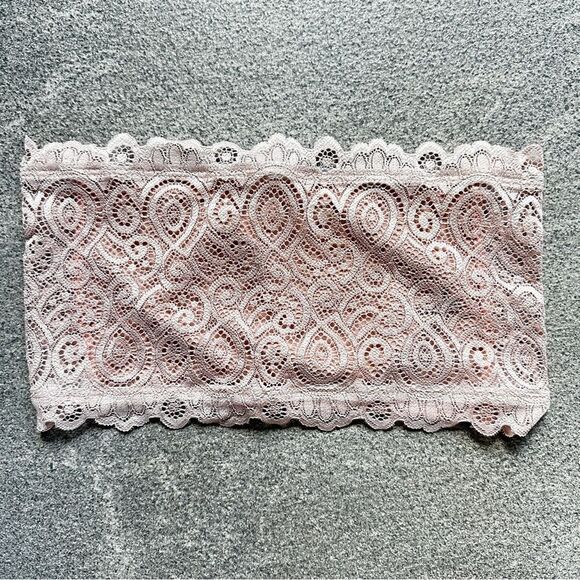NWOT Free People Seamless & Lace Bandeau Bra Wear 2 Ways Blush Pink XS/S - Picture 2 of 9